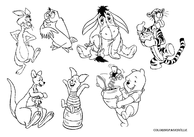 Winnie Pooh y Sus Amigos para imprimir y colorear | Colorear a Heidi