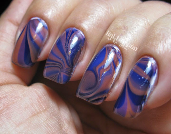 8. Striped Rainbow Water Marble Nail Art Inspiration - wide 5