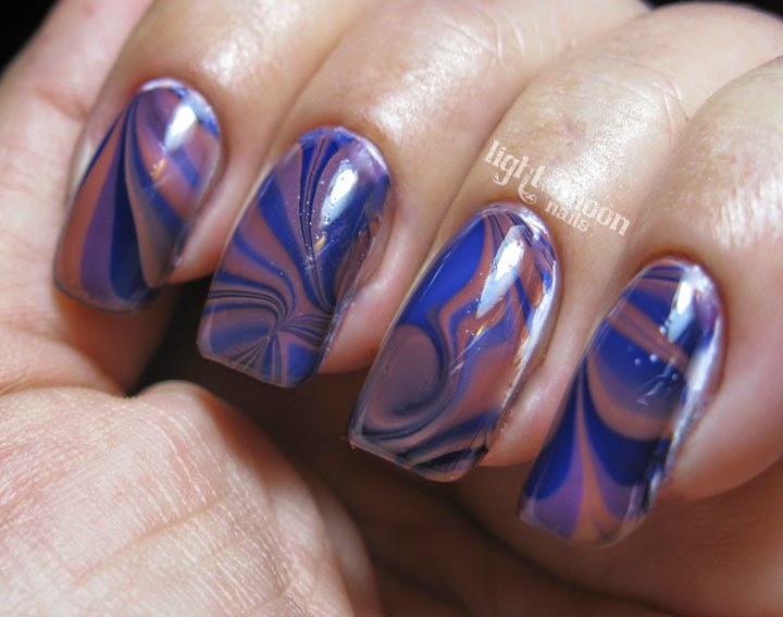 Light of the Moon Nails Barielle Water Marble Nail Art