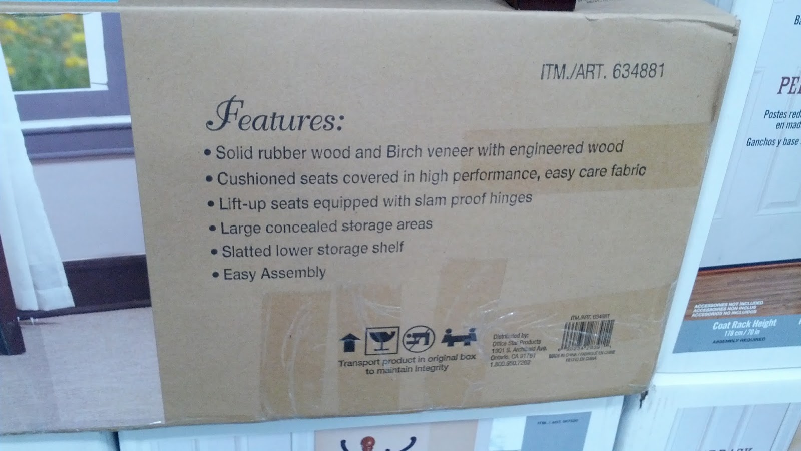 Office Star Roanoke Storage Bench with Pad Costco Weekender