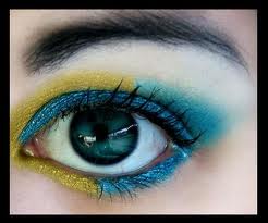 Blue and Gold Eye Makeup