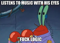 Mr Krabs Listens to music with his eyes