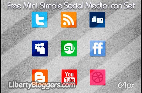 Free Mini Simple Social Media Icon Set Free Mini Simple Social Media Icon Set