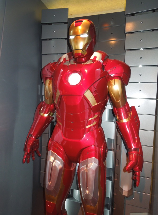 Hollywood Movie Costumes and Props Iron Man Mark VII suit featured in The Avengers on display