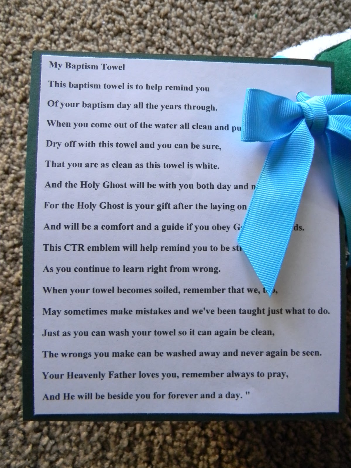 Candy's Clothes Closet: CTR BAPTISM TOWEL TUTORIAL