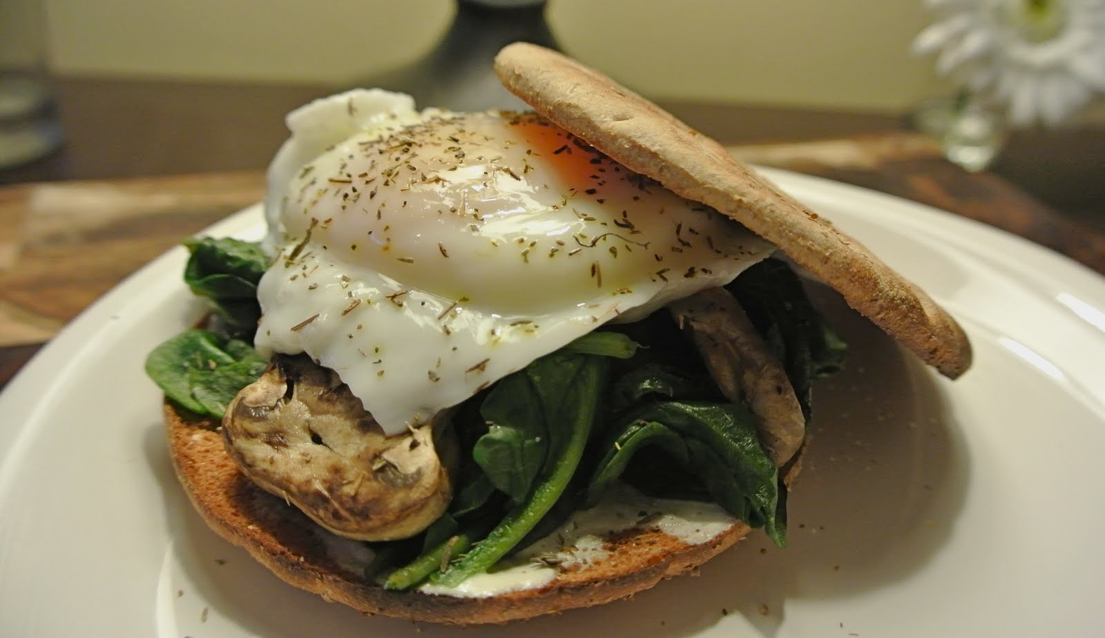 THE CANDID RD MushroomSpinach Eggs Benedict