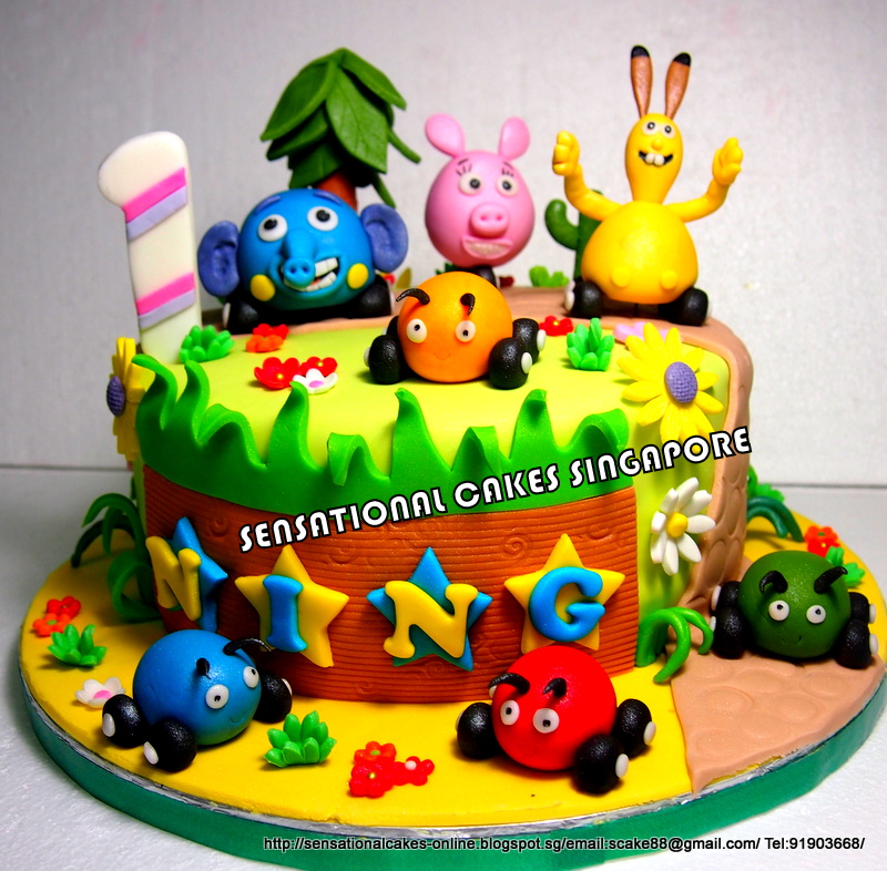 The Sensational Cakes JUNGLE JUNCTION CAKE SINGAPORE / ANIMALS ON WHEELS CAKE SINGAPORE