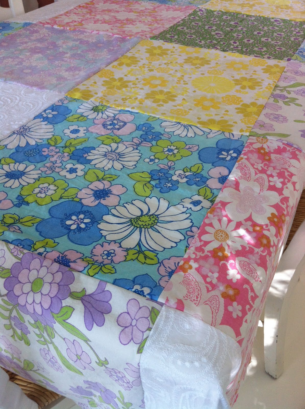 Lilies for Kate patchwork tablecloth