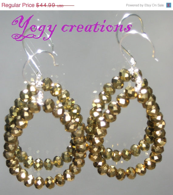 Yogy Kreations Hoops, bead crystal Earrings