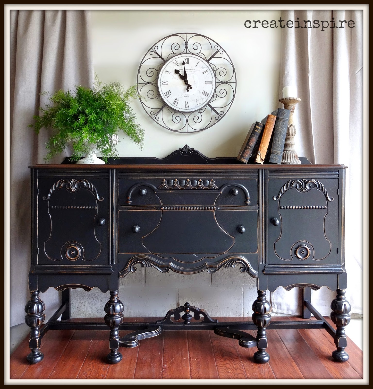 {createinspire} Antique Buffet in Black