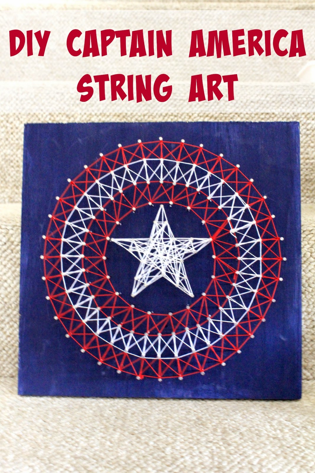 DIY Avengers Captain America String Art  #FandangoFamily #ad
