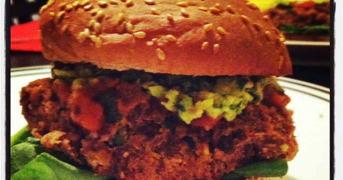 De Lisha's Recipes Black bean nacho burger with guacamole and salsa