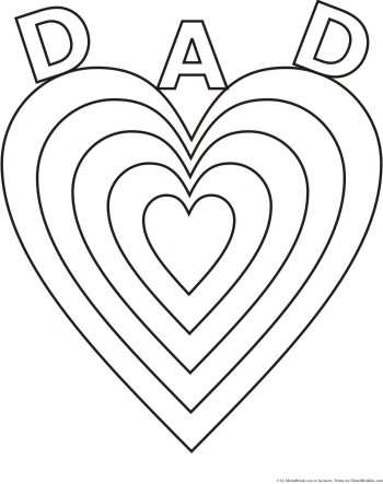 Heart I Love Dad Coloring Pages