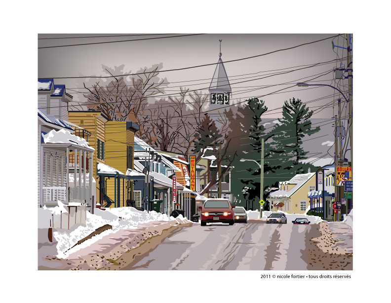 Les Bricoles à Nicole Illustration du mois de février "MA VILLE"