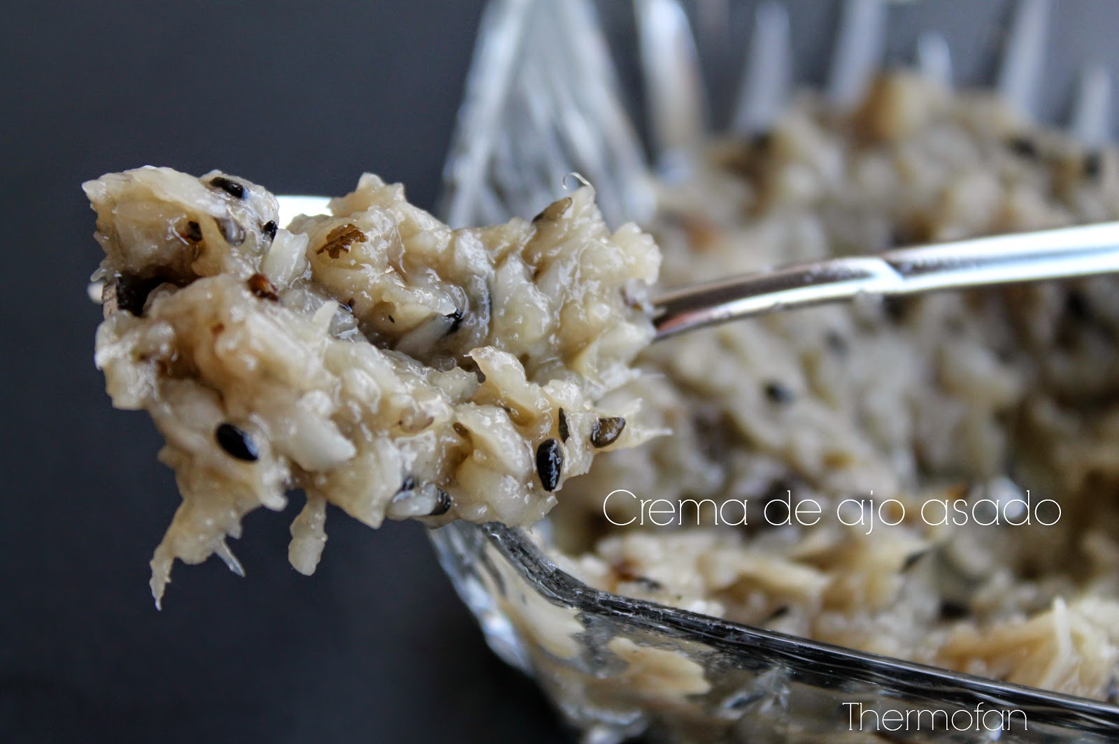 Crema de ajo asado de Rosalía, en microondas THERMOFAN
