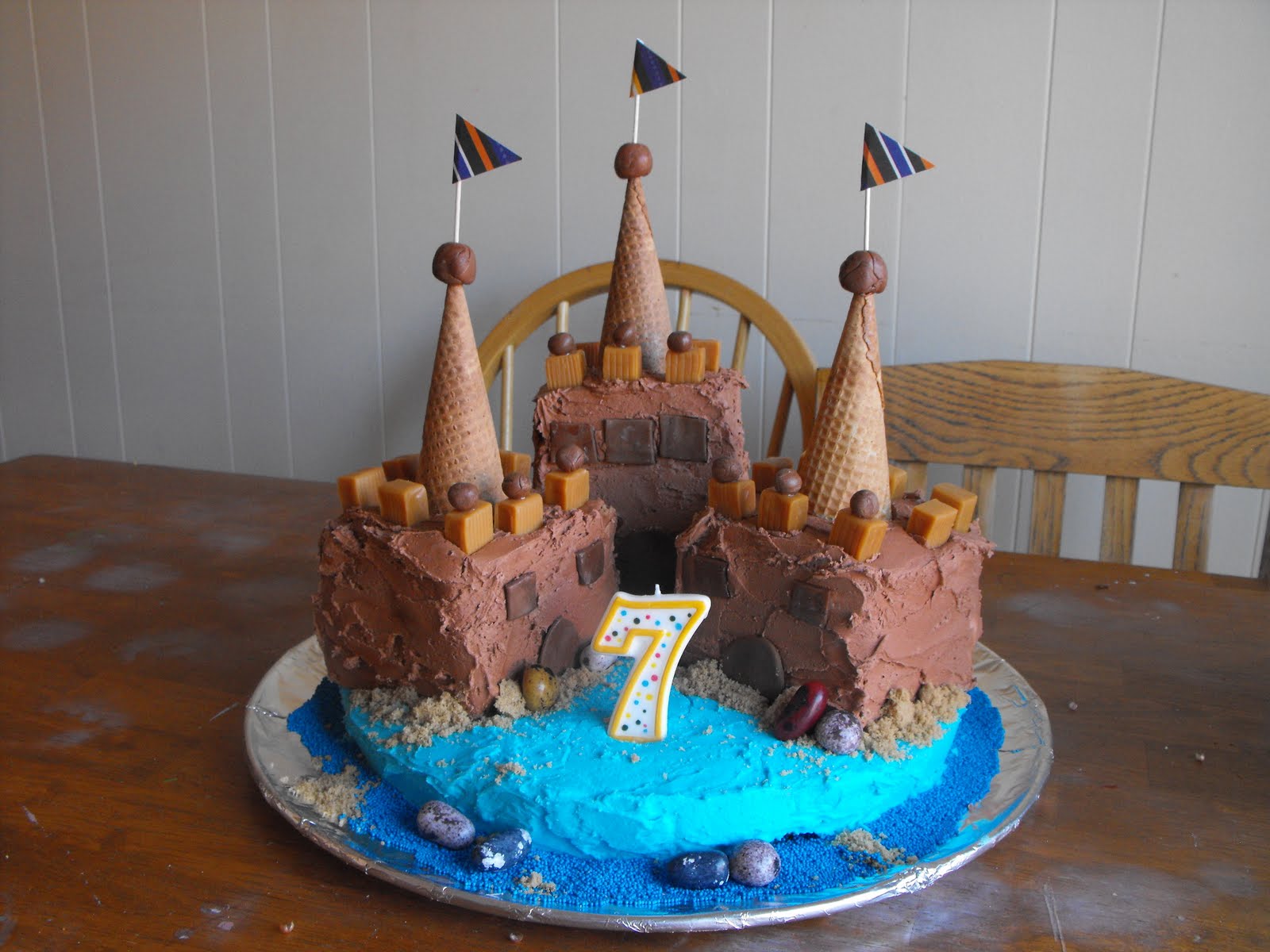 One Orange Giraffe: Sand Castle Birthday Cake