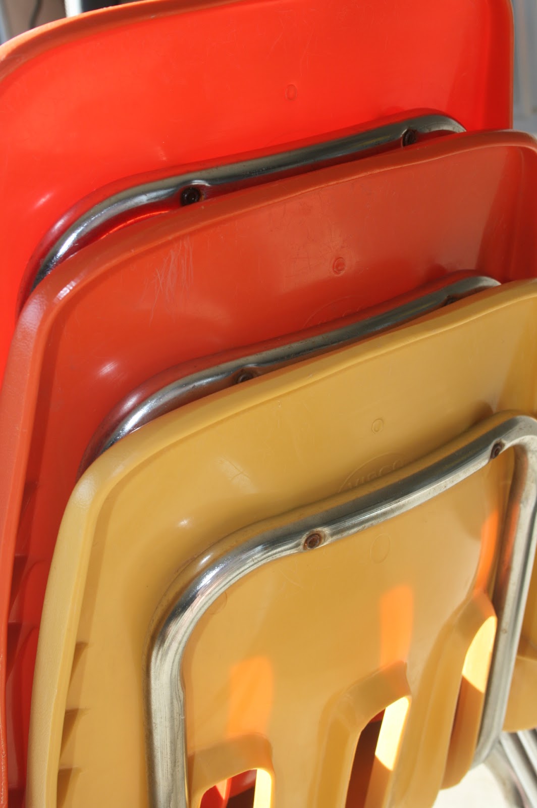 Feed the Birdies Removing rust from chrome school chairs for a cute