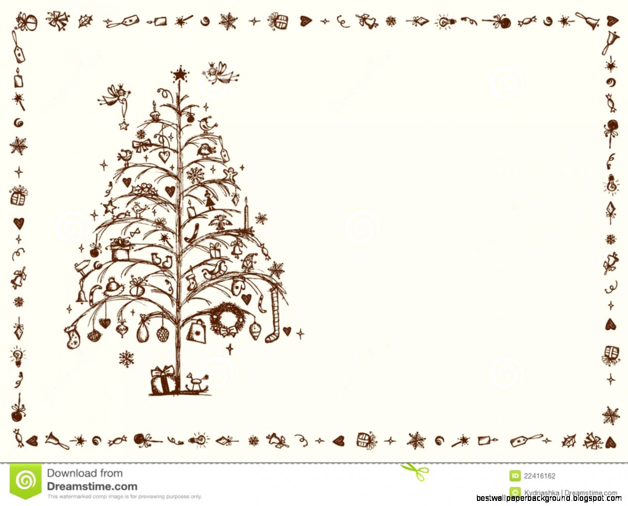 Christmas Card Sketch Drawing For Your Design Stock Photography Christmas Card Sketch Drawing For Your Design Stock Photography