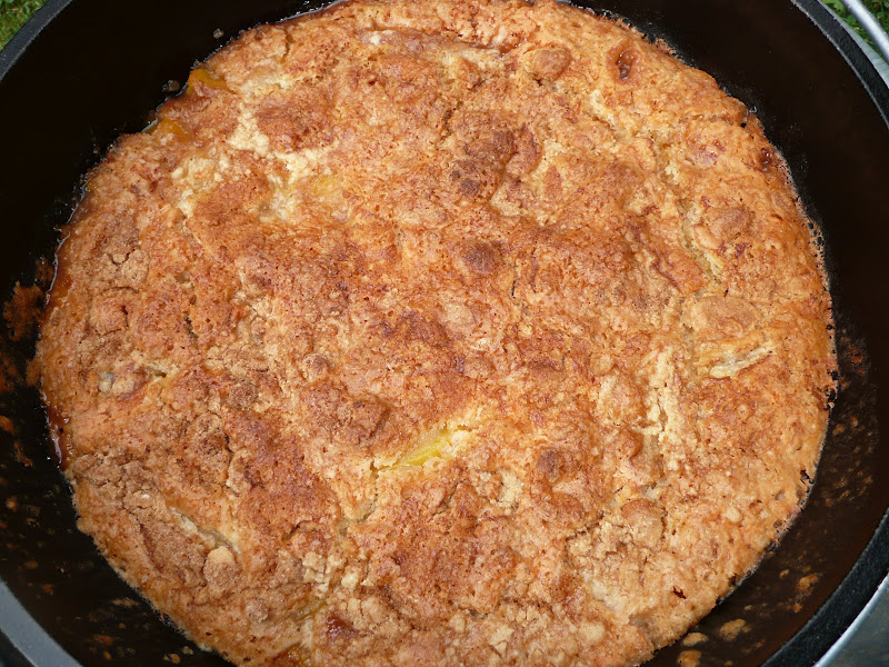 Everyday Dutch Oven Peach Orange Dump Cobbler