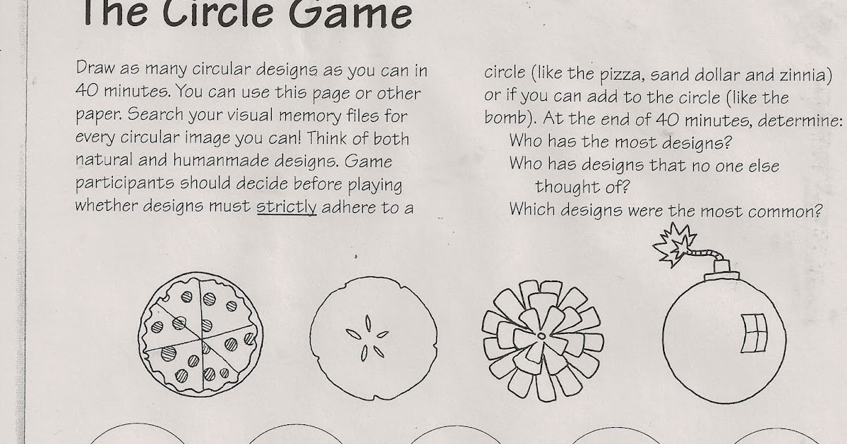No Corner Suns Free art sub lesson The Circle Game! Adapted from Ande Cook's Art Starters