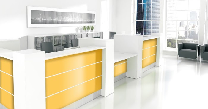 Colour up your office !: Empfangstheken gelb in jeder Farbe und Größe