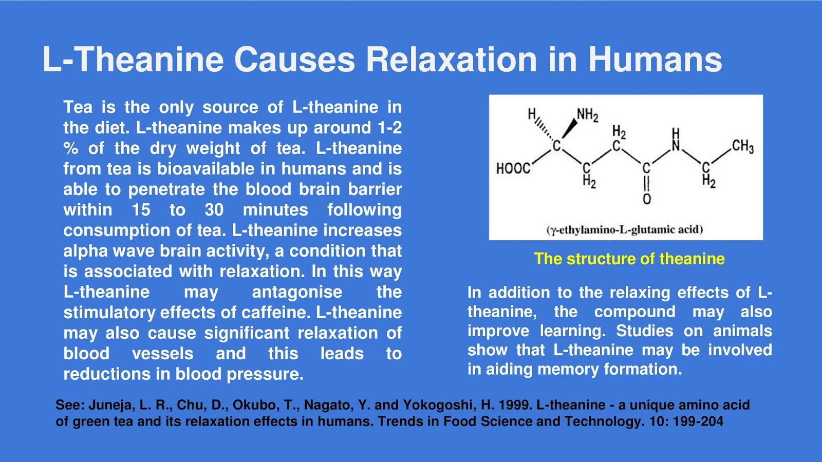 The Relaxation Effects of LTheanine