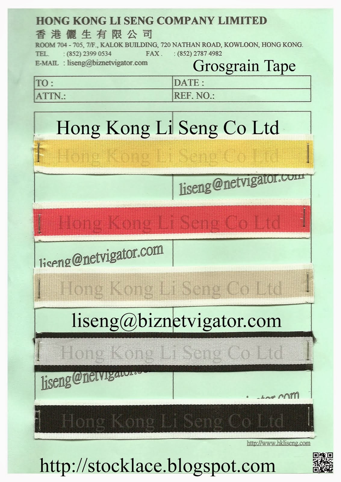 Grosgrain Tape Lace Ribbon Manufacturer Wholesale and Supplier - Hong Kong Li Seng Co Ltd