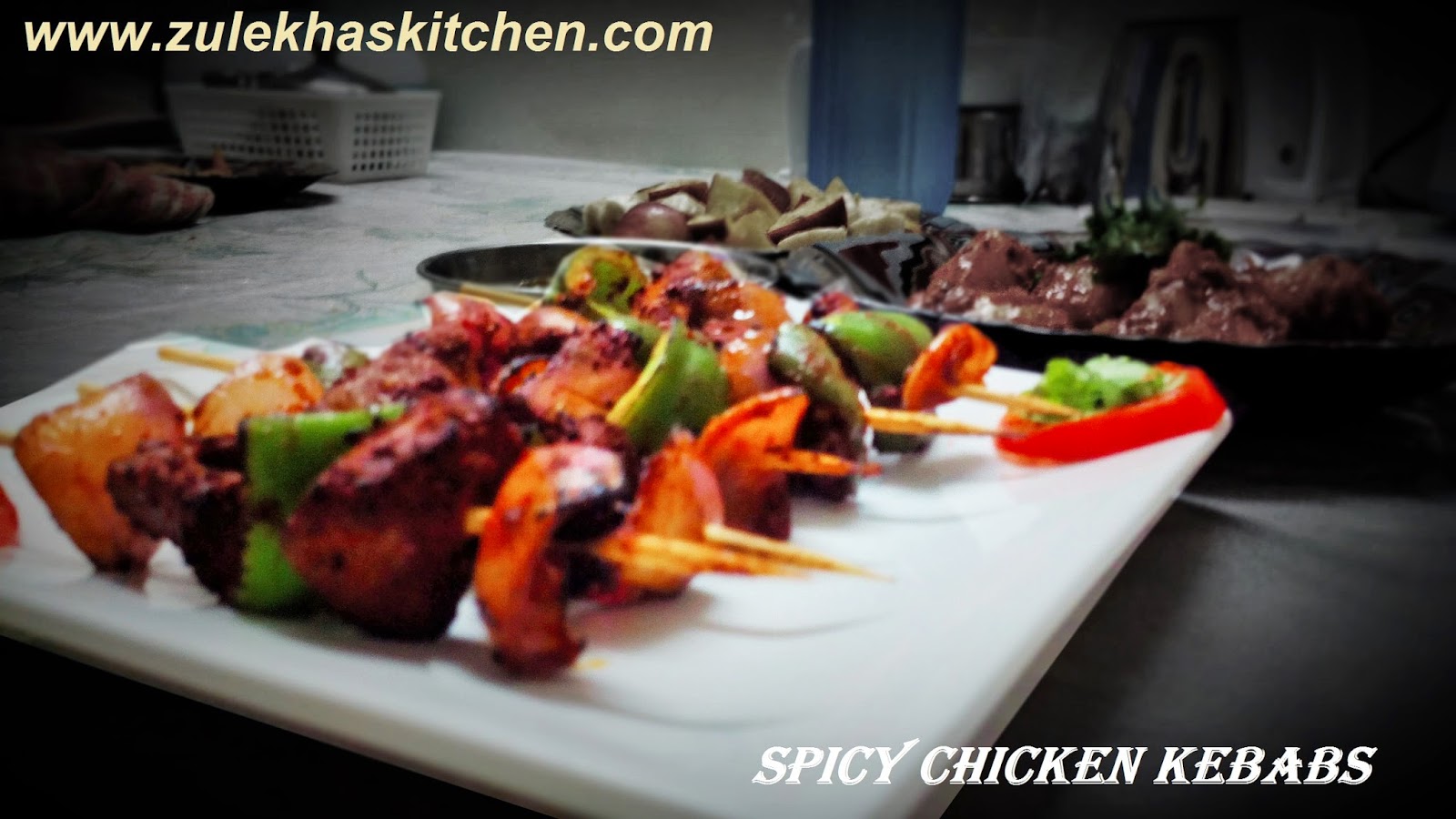 Recipe of spicy chicken kebabs without grill Zulekhaskitchen