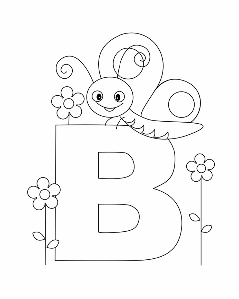 A Coloring - Free Printable Alphabet Coloring Pages: Letter B Coloring Page