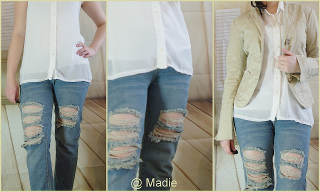 Outfit How to style a Boyfriend Jeans: Chiffon Top