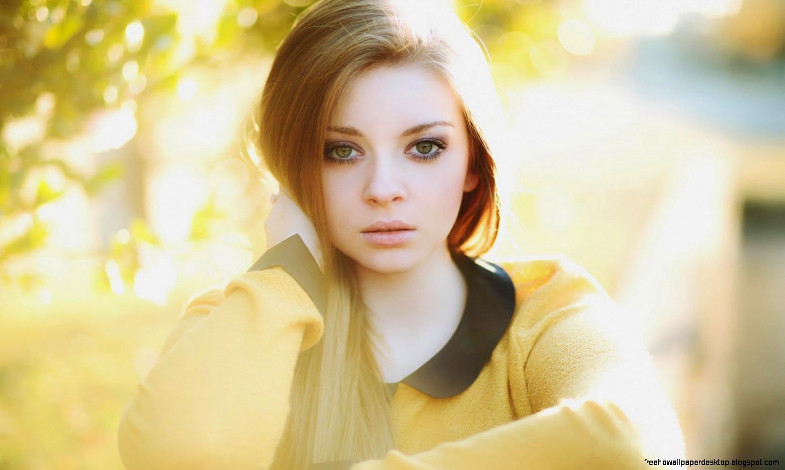 beautiful model summer yellow background girl portrait the face beautiful model summer yellow background girl portrait the face