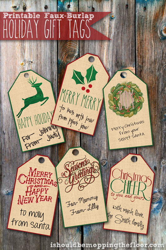 Free Printable Christmas Gift Tags for the Holidays - Aubree Originals