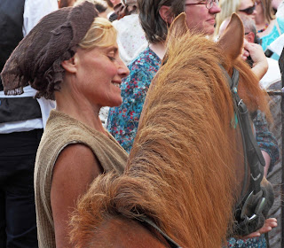 Woman with horse at Cornish Feast Week