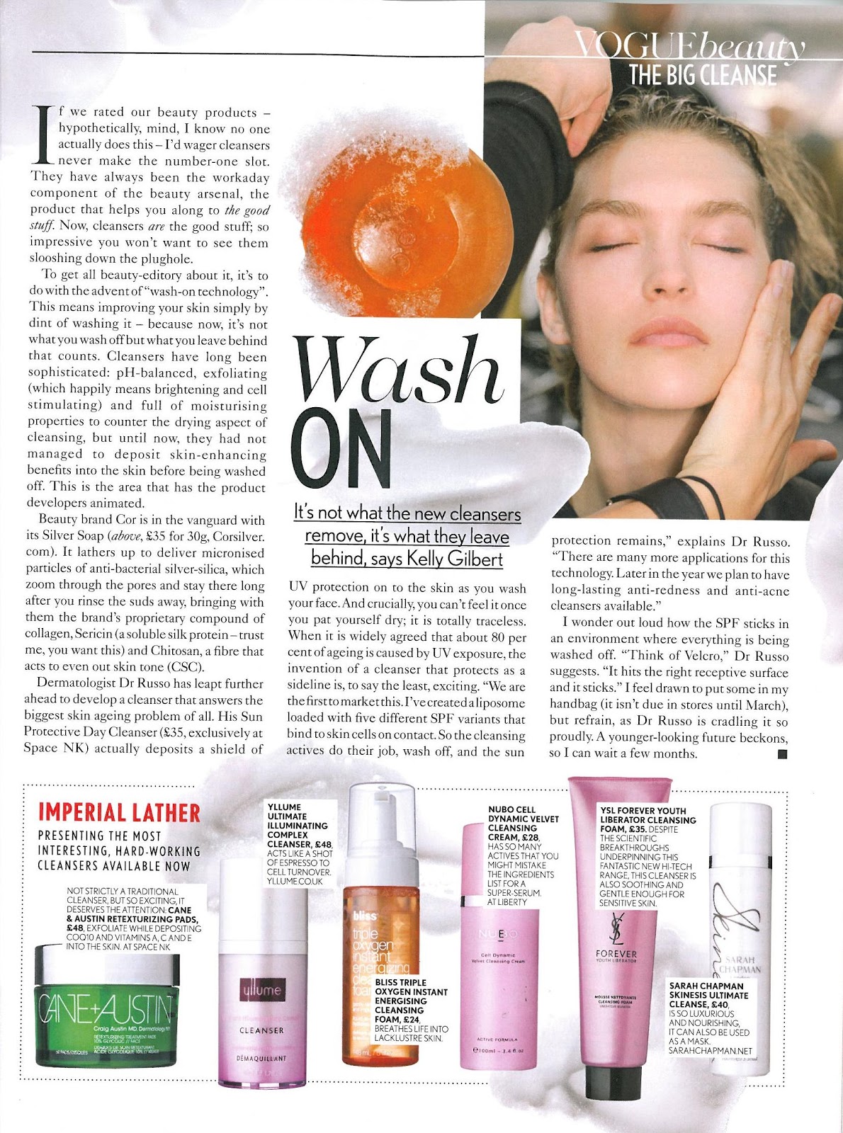 VOGUE Magazine 'The Big Cleanse' Beauty article COR Silver