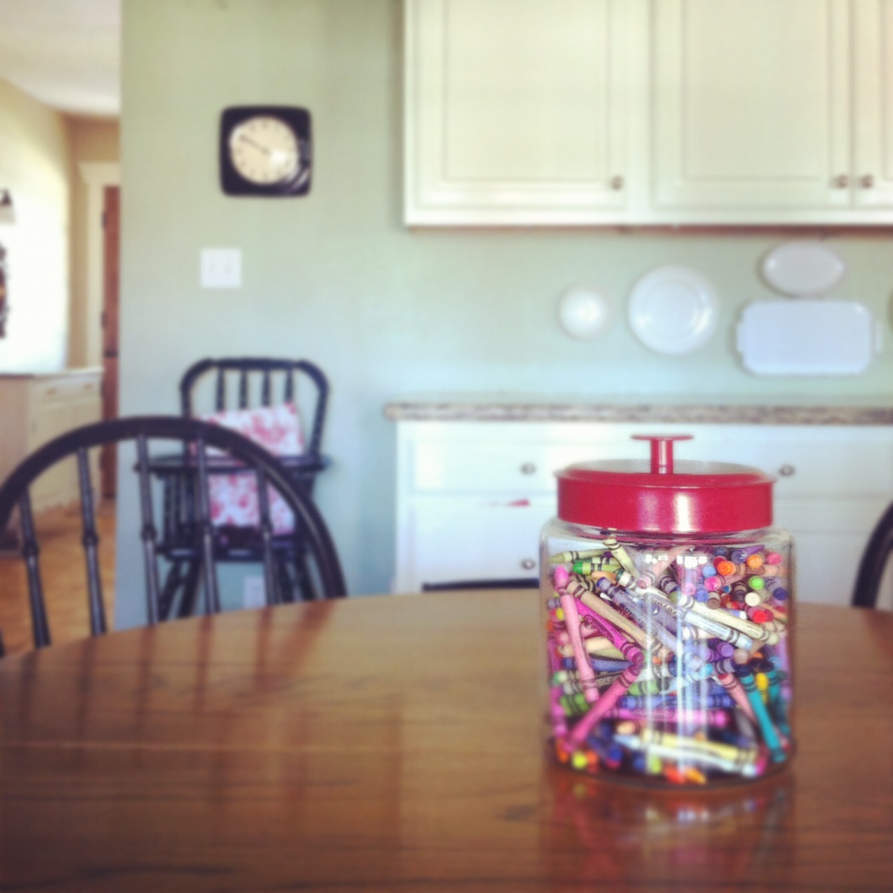 crayons crayons everywhere barefoot in the kitchen