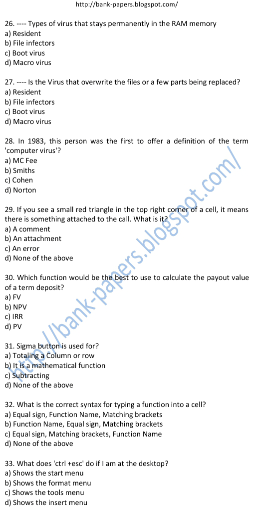 SBI Previous Question Papers