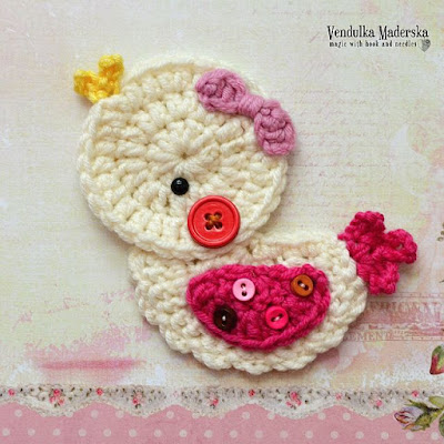 Crochet Little duck appliqué pattern