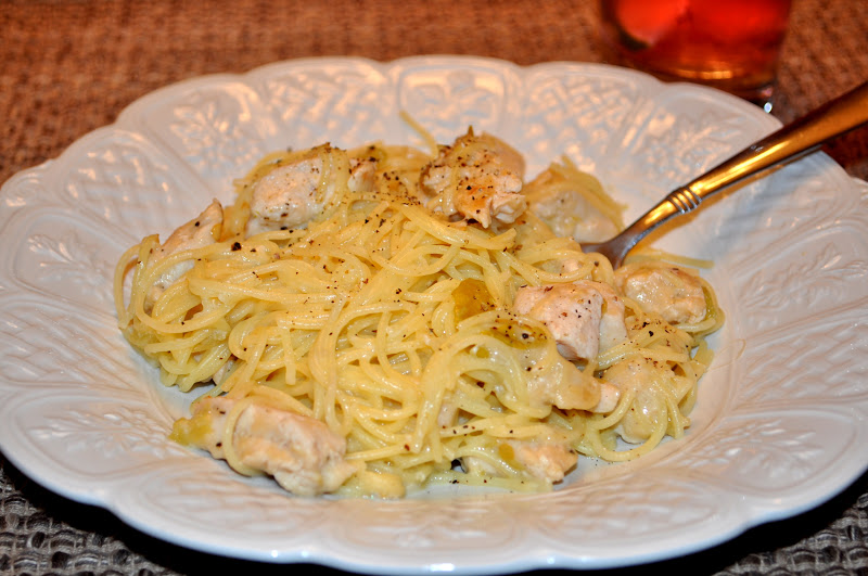 CookingwithSweetface Green Chili Chicken Spaghetti