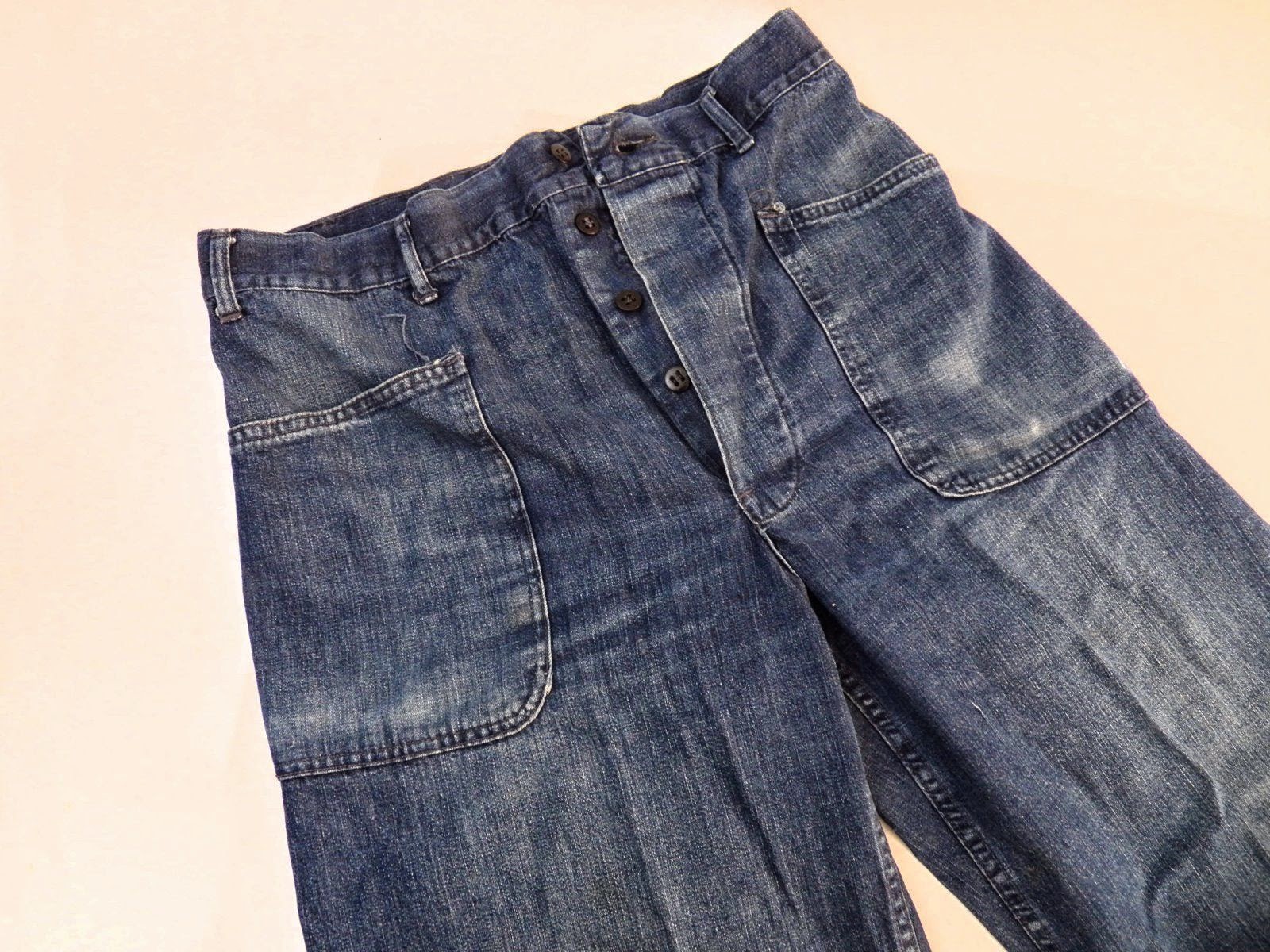 Marines In Forest Green WWII Navy Dungarees Denim Pants