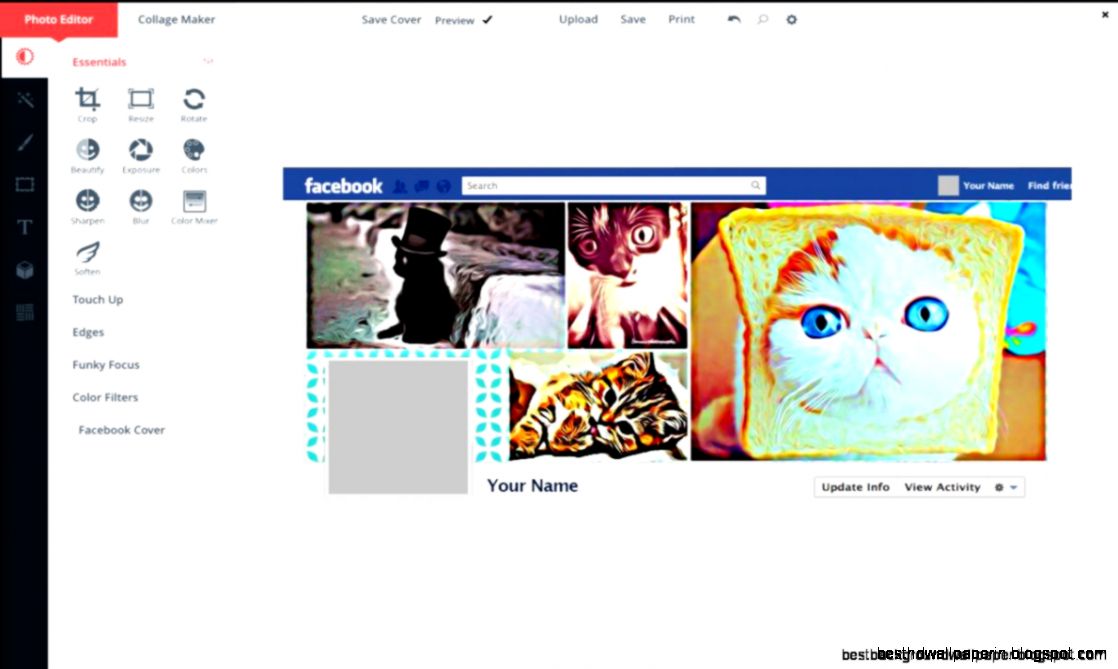 Make Facebook Cover Photo Collage Wallpaper