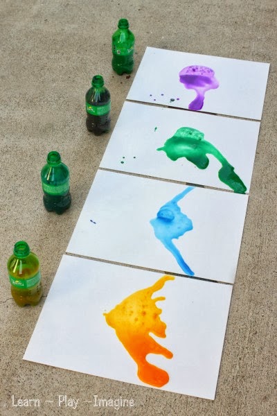 Erupting art for kids - combining art and science in one fun and colorful activity!