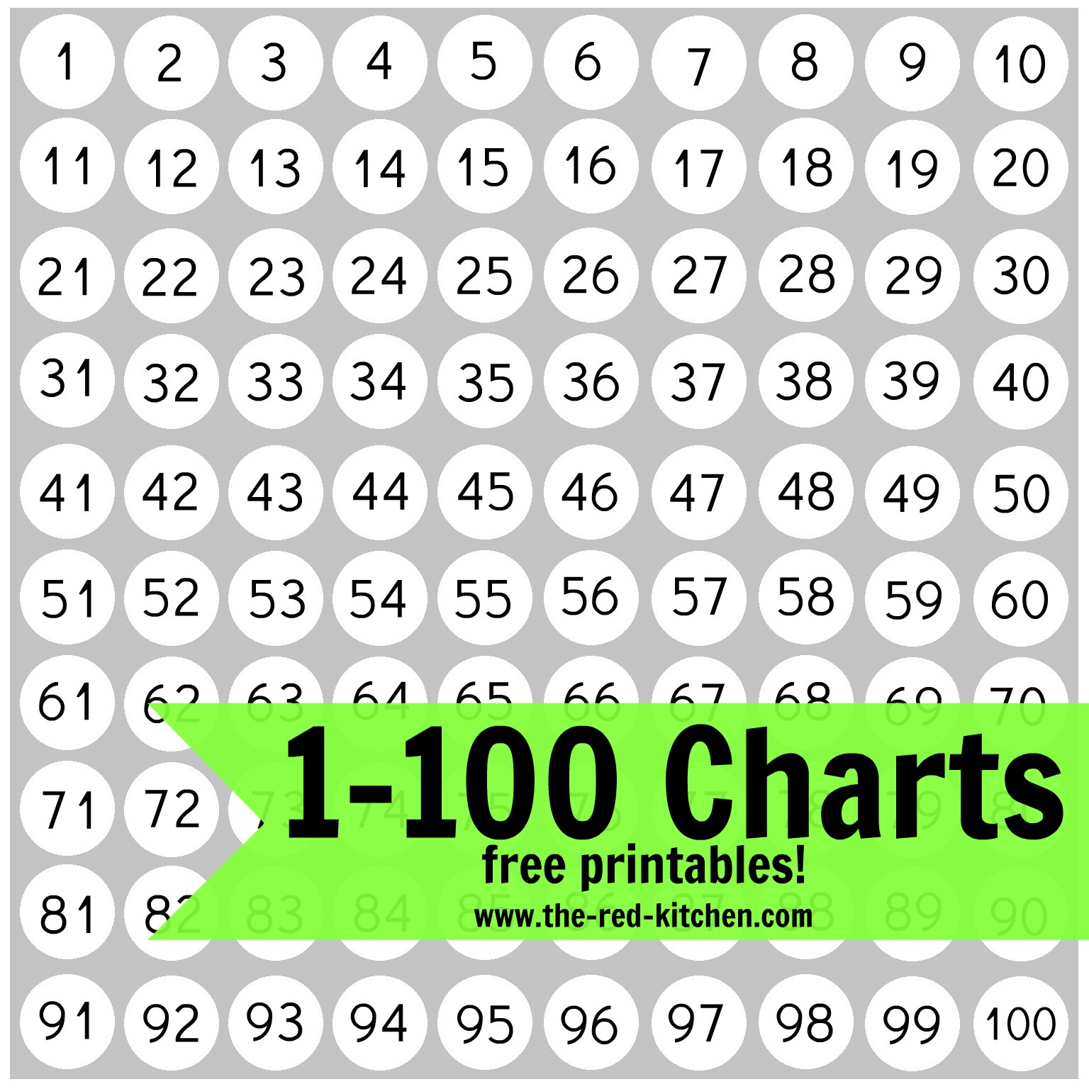 Printable 100 Day Countdown Chart