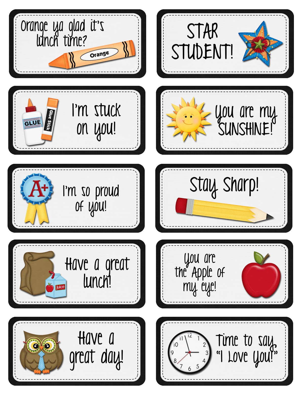 printable lunch box notes first day of school printable lunch box notes first day of school