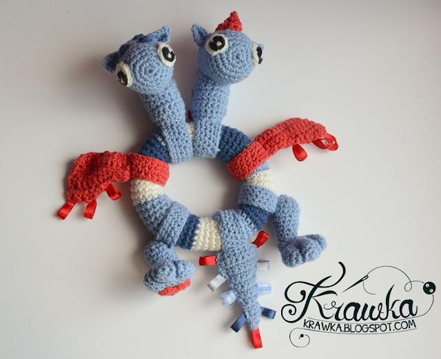 Krawka Two headed dragon baby rattle PATTERN in my shop