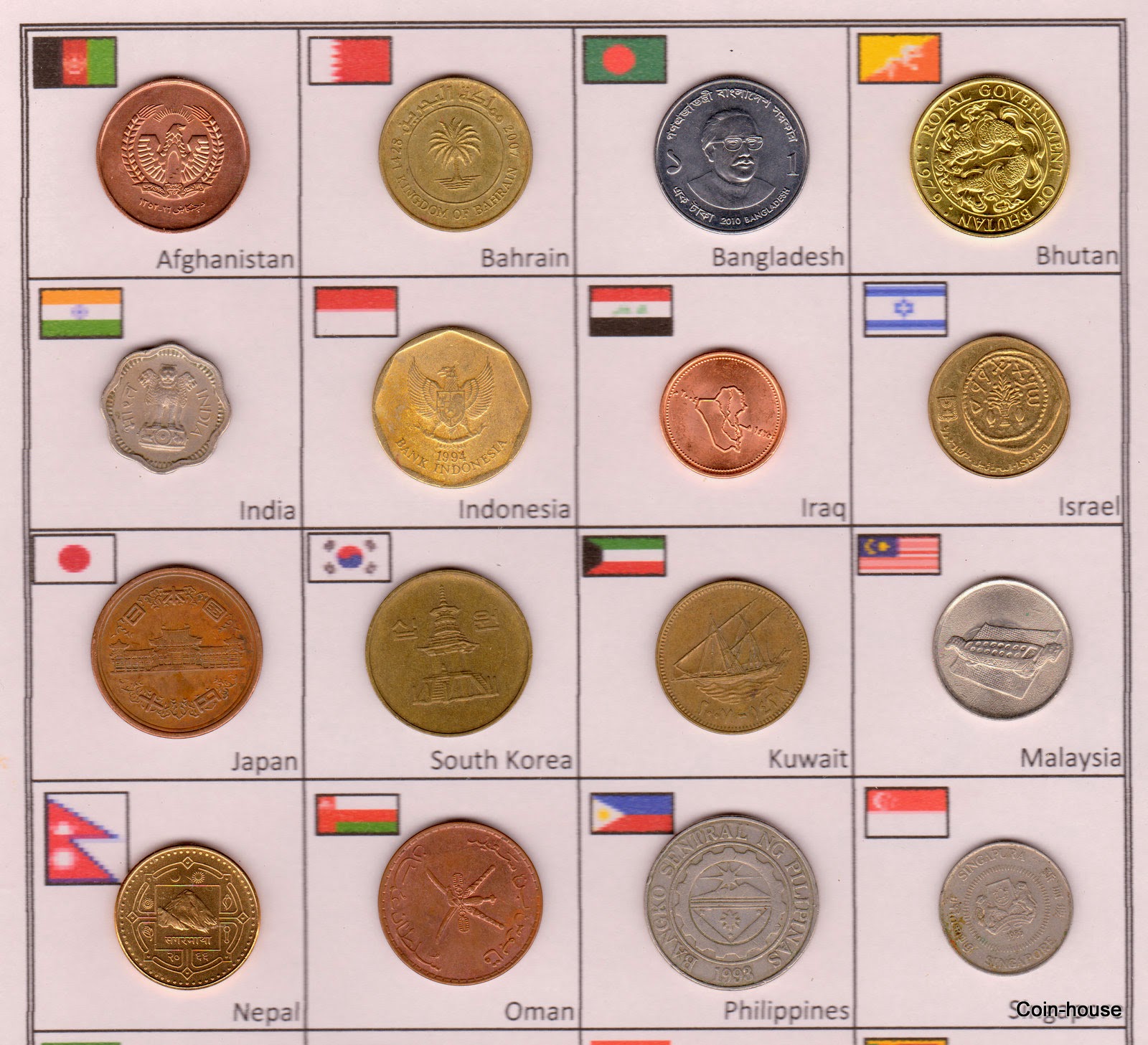 Coin-House: Collection of 24 Asian Coins, Well tagged on ...