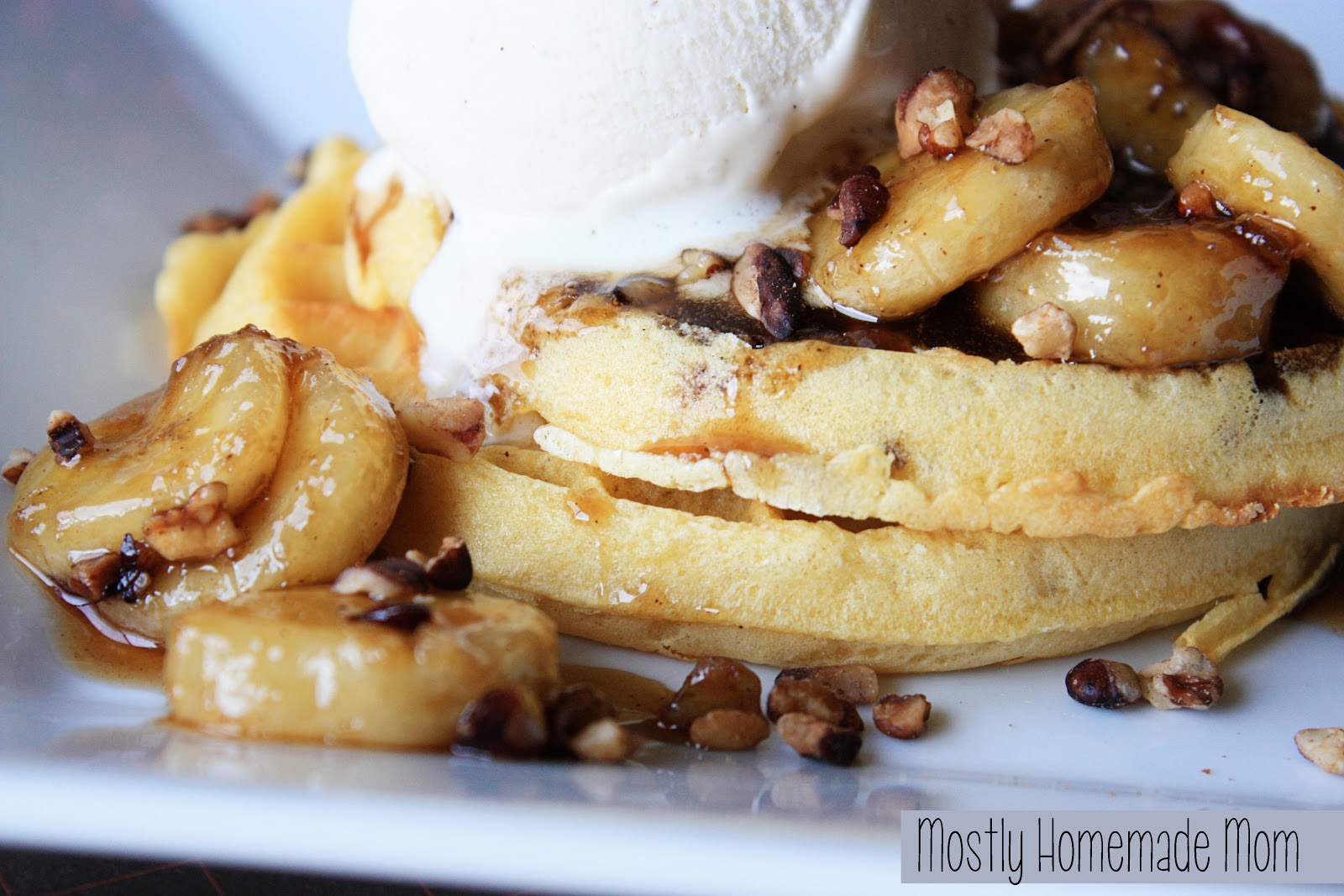 Bananas Foster Waffles Mostly Homemade Mom