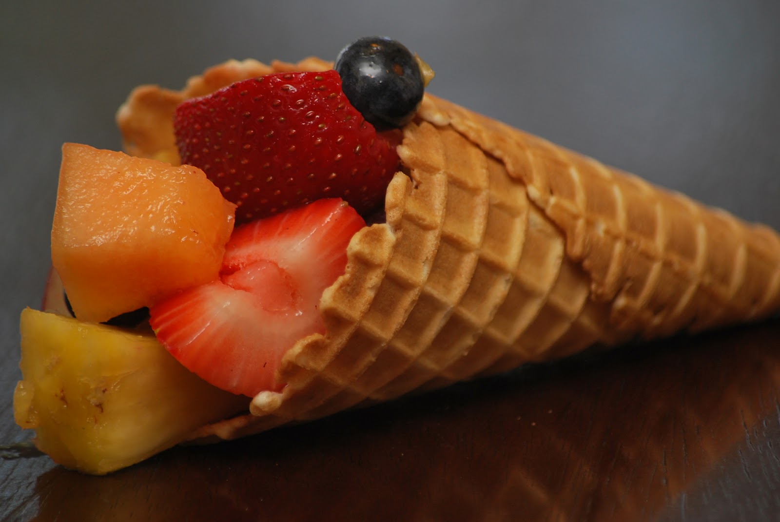 My story in recipes Waffle Cone Fruit Cups