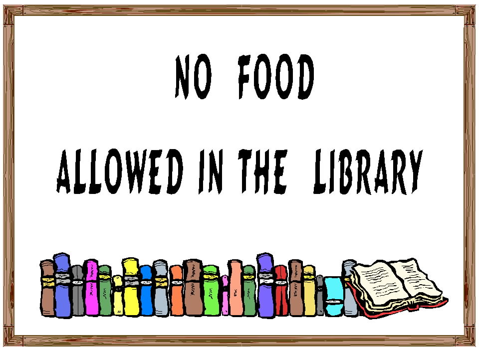 Free Posters and Signs No Food Library