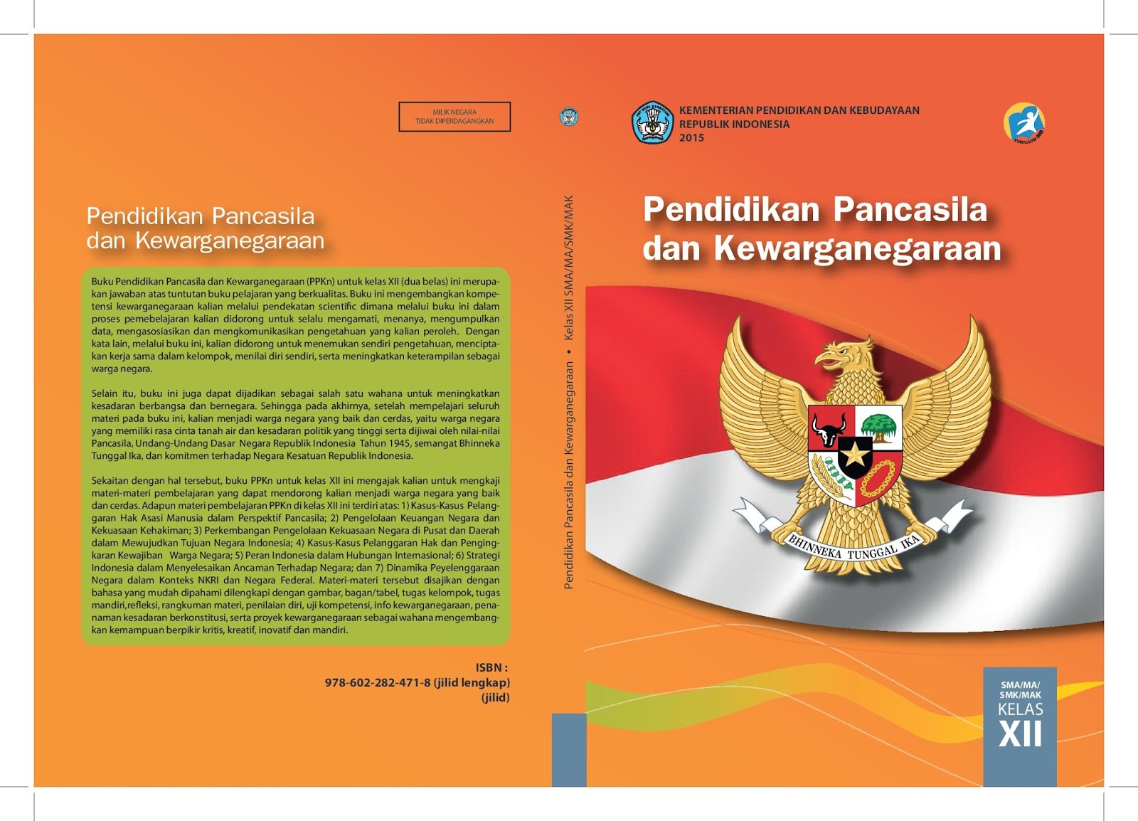 Download Buku PPKN Kelas XII Kurikulum 2013 (Buku Guru dan