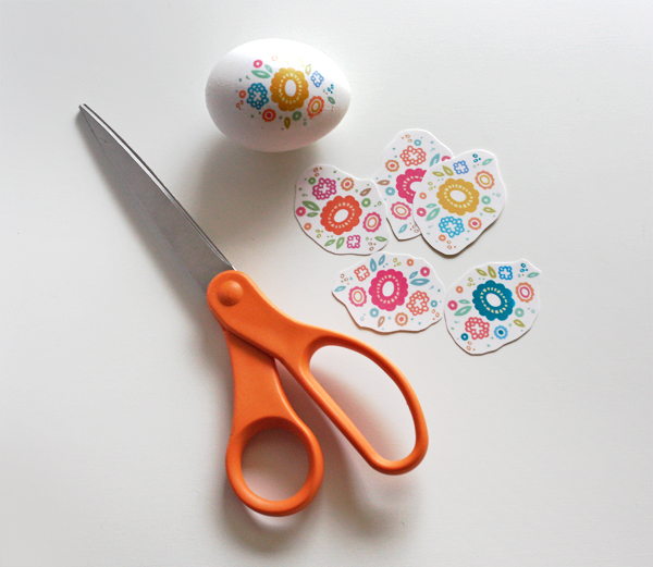 Floral Easter eggs with printable decals How About Orange